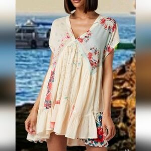 Cream Floral Swing Dress